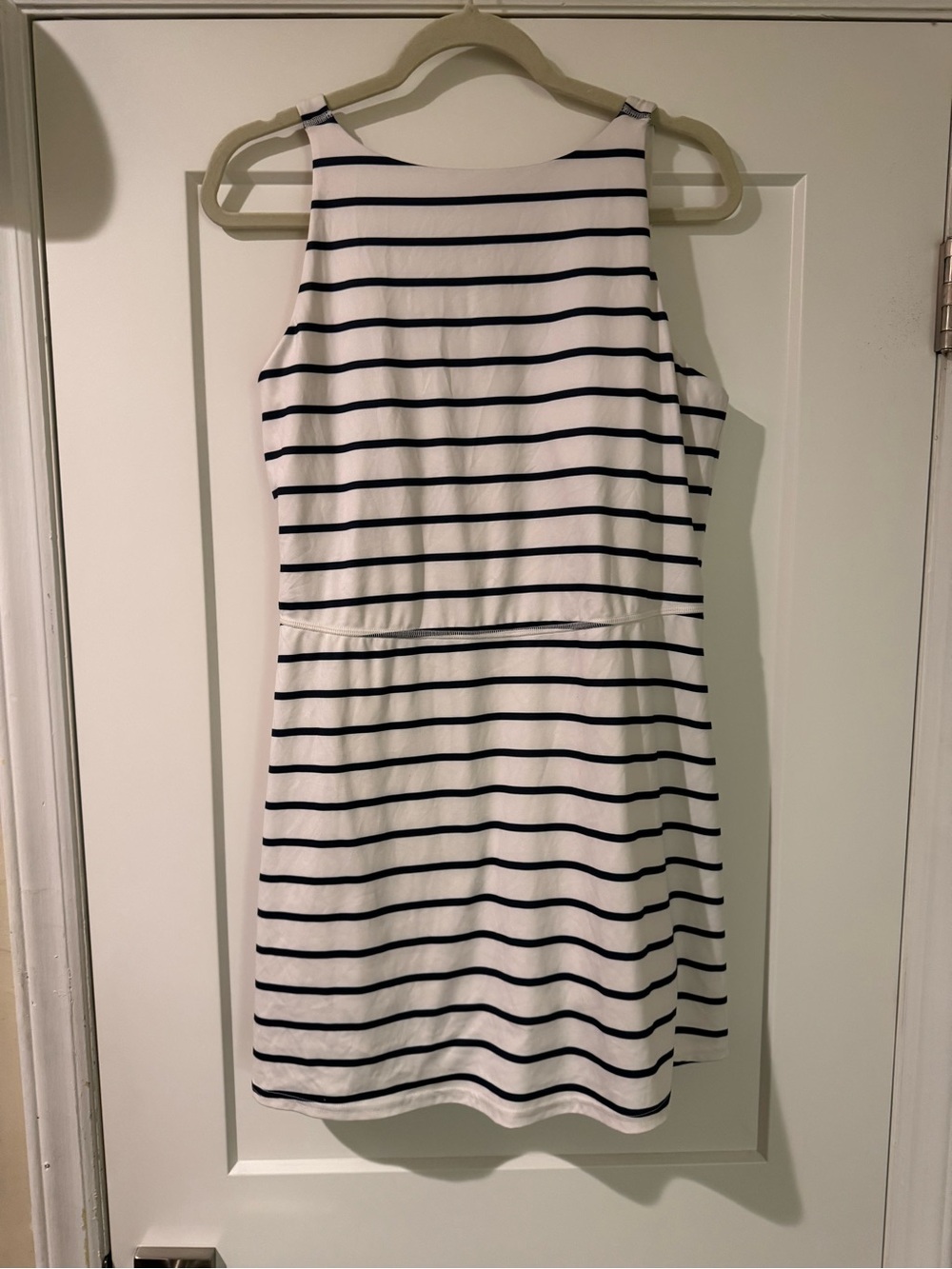 all in motion White and Black Striped Sleeveless Mini Dress